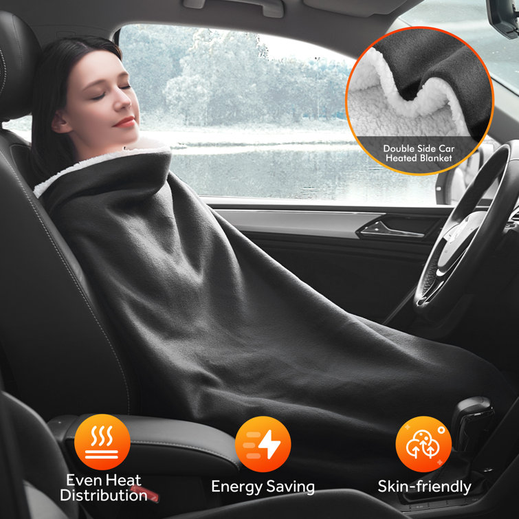 SEALY Portable Heated Car Blanket with 2 Output USB Ports Wayfair Canada
